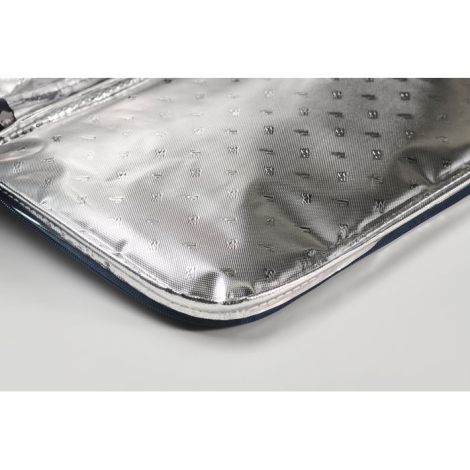 Détail de la doublure intérieure isotherme argentée, aucun marquage visible.