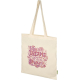 Sac shopping en coton biologique couleur naturel avec longues anses et personnalisation visible imprimée au centre de la face av