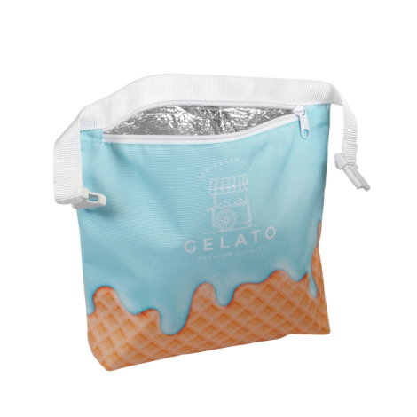 Lunchbag recyclé ouvert montrant intérieur argenté