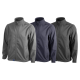 Ensemble vestes softshell gris bleu marine fond blanc