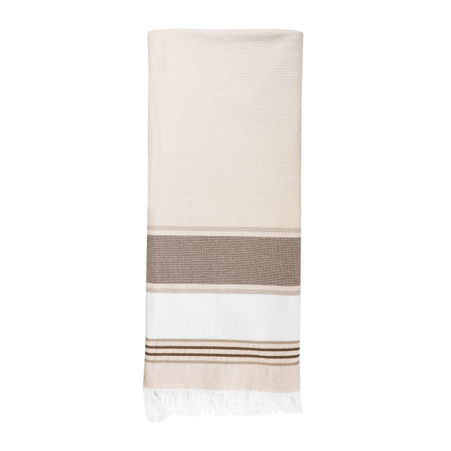 Fouta bouclette recyclée personnalisable Marina Beige