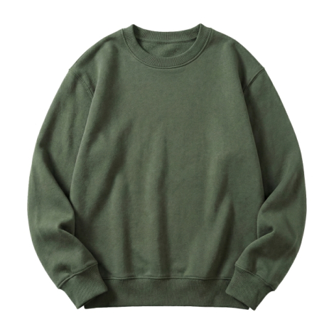 Sweat vert coton biologique manches longues