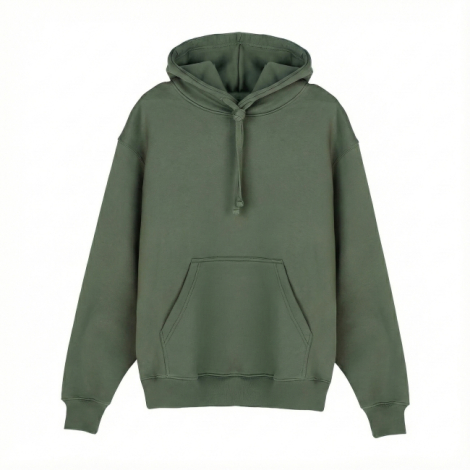 Hoodie vert coton biologique manches longues