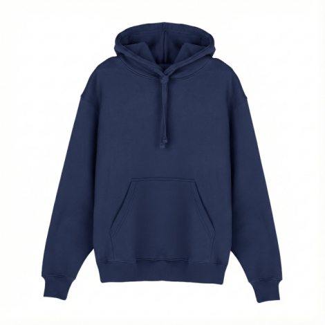 Hoodie bleu marine coton bio poche kangourou
