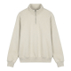 Sweat col zippé beige à plat fond blanc