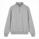 Sweat col zippé gris chiné à plat