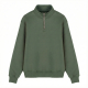 Sweat col zippé vert coton bio