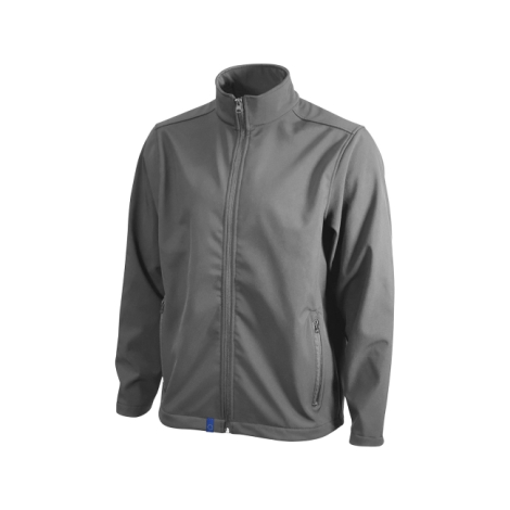 Veste softshell gris foncé à plat fond blanc