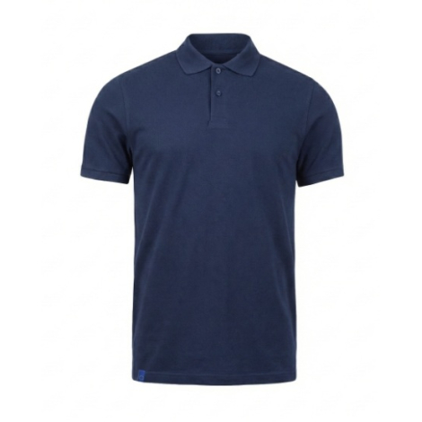 Polo bleu marine maille piquée fond blanc