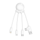 Câble Octopus blanc multi-connecteurs fond transparent