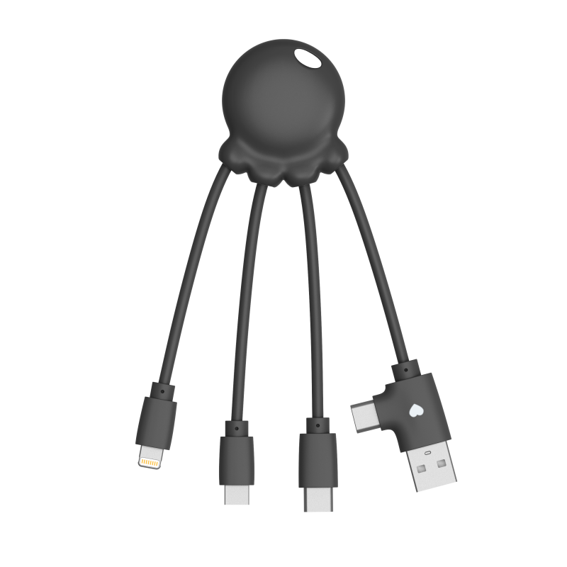 Câble Octopus OBP multi connecteurs personnalisable Noir