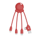 Câble Octopus rouge multi-connecteurs design pieuvre