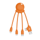 Câble Octopus orange multi-connecteurs fond transparent