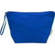 Grande pochette bleue présentée de face avec fermeture zippée assortie, sans personnalisation visible.
