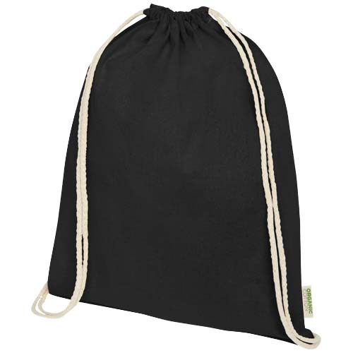 Sac sport 140 g/m² en coton biologique à personnaliser Odisha Noir
