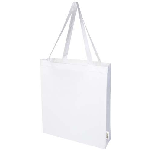 Tote-bag 14 L à soufflets coton bio 180 g/m² personnalisé Odisha Blanc