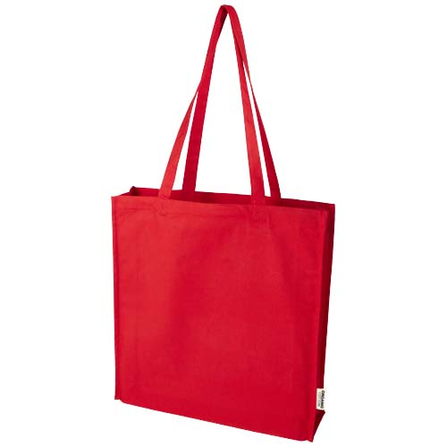 Tote-bag 14 L à soufflets coton bio 180 g/m² personnalisé Odisha Rouge