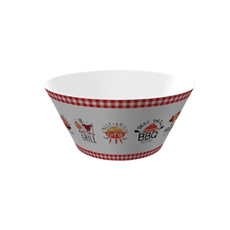 Bol réutilisable décor barbecue carreaux rouges