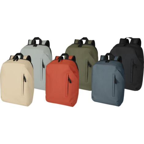 Plusieurs sacs à dos présentés de face dans différentes couleurs avec poche frontale verticale, sans marquage visible.