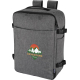 Sac de voyage cabine gris présenté de face avec une grande poche frontale, avec personnalisation visible sur la surface de la po Sac de voyage cabine gris présenté de face avec une grande poche frontale, avec personnalisation visible sur la surface de la po