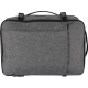 Vue arrière d’un sac de voyage cabine gris avec la poignée supérieure et la sangle arrière, sans marquage visible. Vue arrière d’un sac de voyage cabine gris avec la poignée supérieure et la sangle arrière, sans marquage visible.