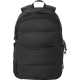 Sac à dos noir présenté de face avec deux poches frontales zippées, sans personnalisation visible.