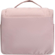 Vue arrière d’une trousse de toilette rose avec poignée supérieure, sans personnalisation apparente.