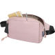 Sac banane rose ouvert montrant le compartiment intérieur avec carnet et stylo, sans personnalisation visible. Sac banane rose ouvert montrant le compartiment intérieur avec carnet et stylo, sans personnalisation visible.