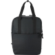 Sac à dos glacière noir présenté de face avec poche frontale zippée, sans marquage visible. Sac à dos glacière noir présenté de face avec poche frontale zippée, sans marquage visible.