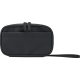 Pochette accessoires noire présentée de face avec poche frontale, sans personnalisation apparente. Pochette accessoires noire présentée de face avec poche frontale, sans personnalisation apparente.