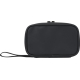 Vue arrière d’une pochette accessoires noire, sans marquage visible. Vue arrière d’une pochette accessoires noire, sans marquage visible.