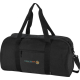 Sac de voyage noir présenté de face avec poche frontale zippée, avec personnalisation visible sur la surface de la poche avant. Sac de voyage noir présenté de face avec poche frontale zippée, avec personnalisation visible sur la surface de la poche avant.