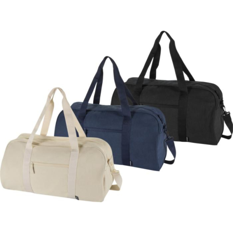 Trois sacs de voyage présentés de face dans différentes couleurs, sans marquage visible.