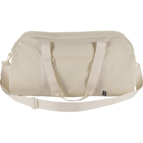 Sac de voyage beige présenté de face avec sangle d’épaule détachable visible, sans marquage visible.