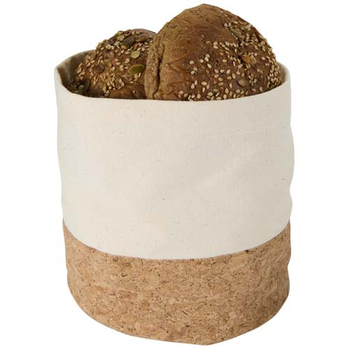 Panier à pain coton et liège personnalisé Toma Naturel
