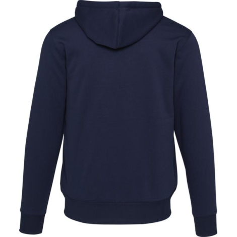 Sweat zippé sherpa bleu unisexe vu de dos avec capuche et manches longues, sans personnalisation visible.