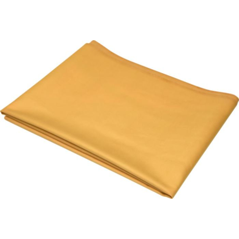 Serviette microfibre jaune présentée pliée, montrant une surface textile unie sans marquage visible.