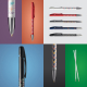 Ensemble de stylos BIC Media Clic Advance en différentes vues et coloris, avec détails du corps, du clip et de la pointe, certai Ensemble de stylos BIC Media Clic Advance en différentes vues et coloris, avec détails du corps, du clip et de la pointe, certai