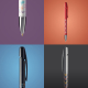 Visuel composite de stylos BIC Media Clic Advance en plusieurs sections montrant différentes couleurs et détails, avec certaines Visuel composite de stylos BIC Media Clic Advance en plusieurs sections montrant différentes couleurs et détails, avec certaines