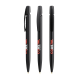 Trois stylos BIC Media Clic Ecolutions Plus alignés avec corps sombre et clip, chacun avec personnalisation visible sur le corps Trois stylos BIC Media Clic Ecolutions Plus alignés avec corps sombre et clip, chacun avec personnalisation visible sur le corps
