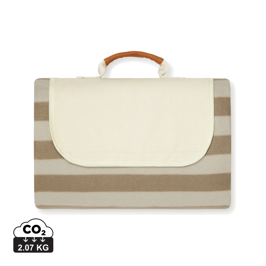 Couverture publicitaire de pique-nique rPET Alba VINGA Marron