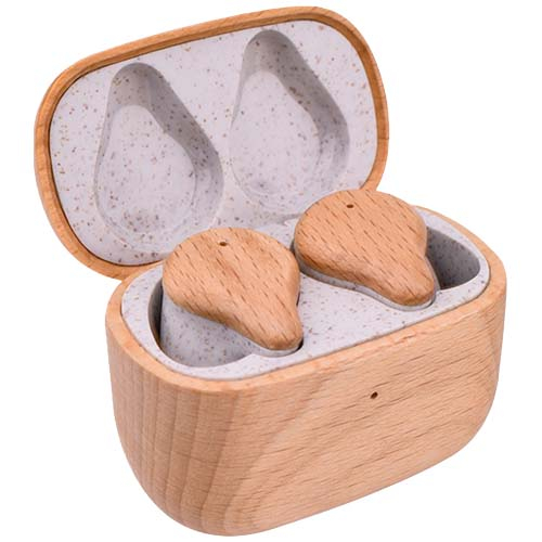 Écouteurs personnalisables finition naturelle Prixton TWS163 Bois