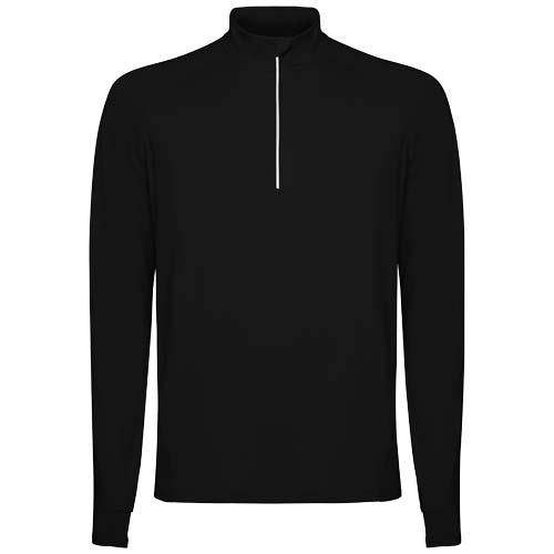 Sweatshirt publicitaire homme demi-zip recyclé et technique Estambul Noir