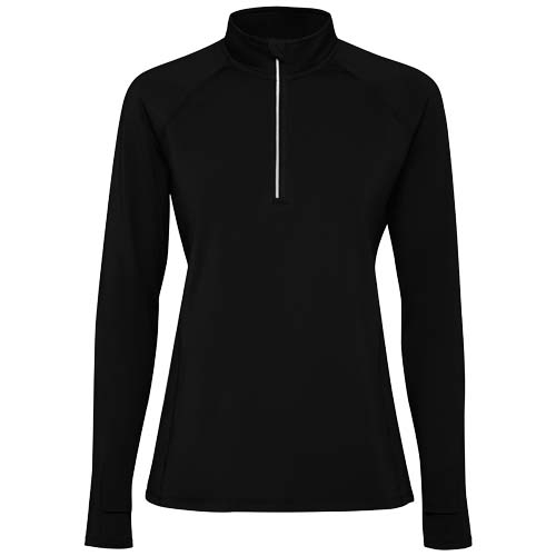 Sweatshirt promotionnel femme demi-zip recyclé technique Estambul Noir