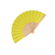 Éventail promotionnel coloré en bois et polyester recyclé