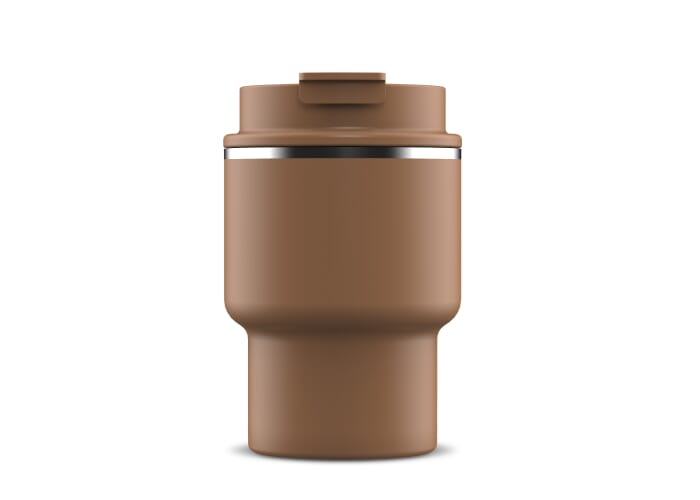 Mug promotionnel 280ml en acier recyclé T-mug Marron