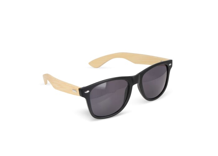Lunettes soleil publicitaires RPC et bambou UV400 Justin Noir