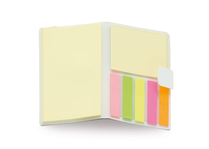 Carnet publicitaire avec marques pages - Eco Blanc