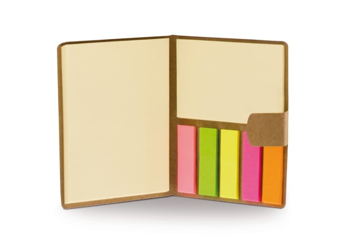 Carnet publicitaire avec marques pages - Eco Marron