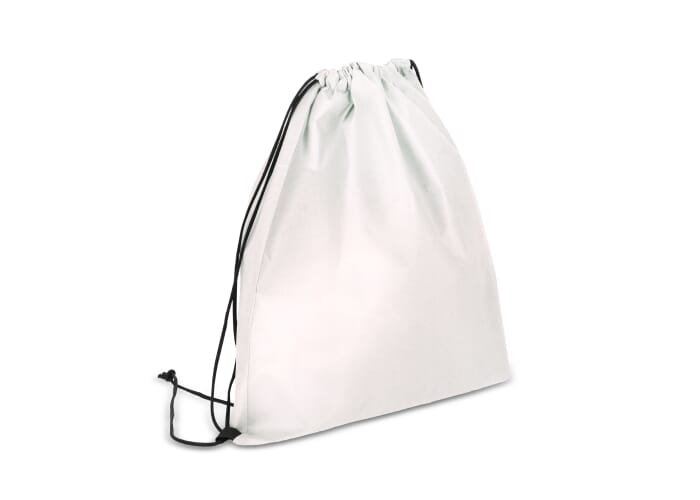 Sac à cordons personnalisable intissé rPET 75g Blanc